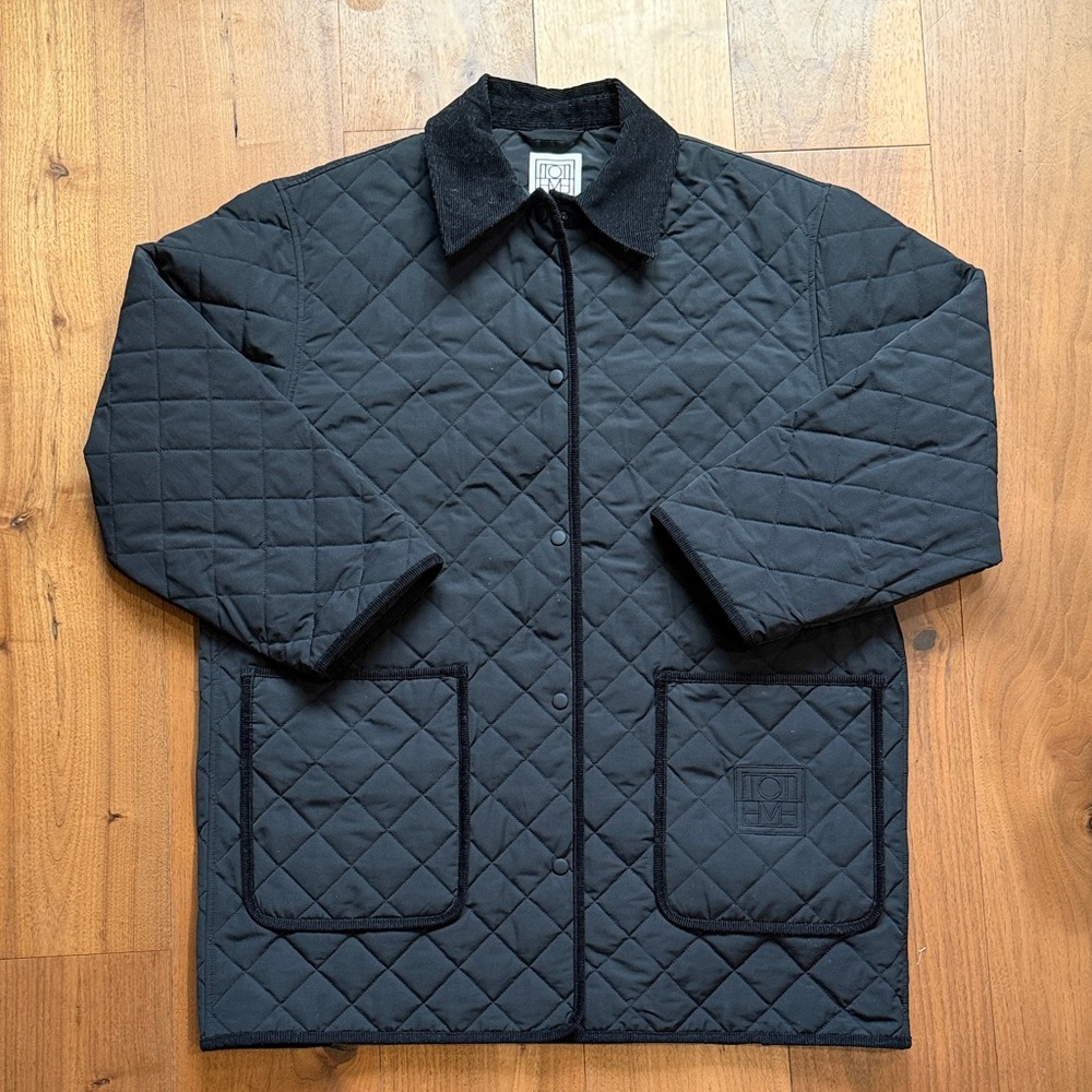 TOTEME Corduroy Trim Black Quilted Jacket / Small